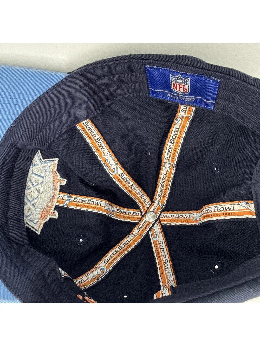 Vintage Super Bowl XXXIX Hat 39 Strap Back Patriots Eagles Jacksonville FL